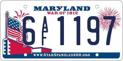 MD license plate 6AF1197