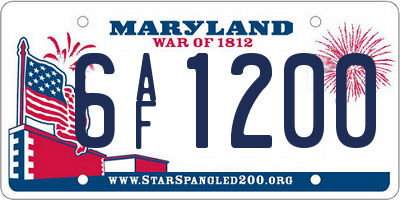 MD license plate 6AF1200