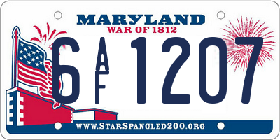 MD license plate 6AF1207