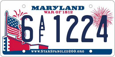 MD license plate 6AF1224