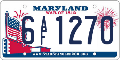 MD license plate 6AF1270