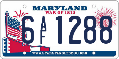 MD license plate 6AF1288