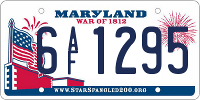 MD license plate 6AF1295