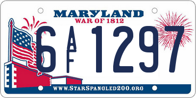 MD license plate 6AF1297