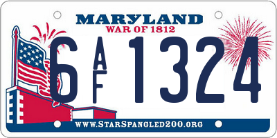 MD license plate 6AF1324