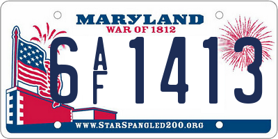 MD license plate 6AF1413