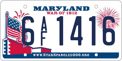 MD license plate 6AF1416