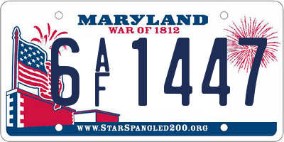 MD license plate 6AF1447