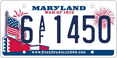 MD license plate 6AF1450