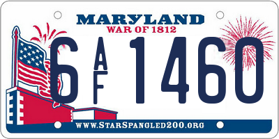 MD license plate 6AF1460