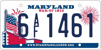 MD license plate 6AF1461