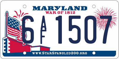 MD license plate 6AF1507