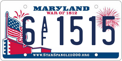 MD license plate 6AF1515