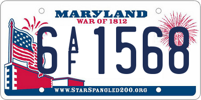 MD license plate 6AF1568