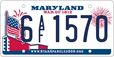 MD license plate 6AF1570