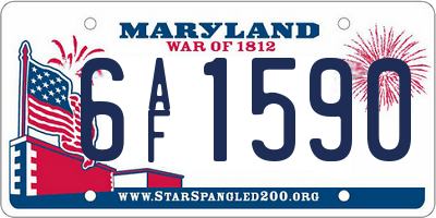 MD license plate 6AF1590