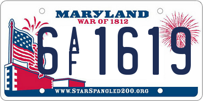 MD license plate 6AF1619
