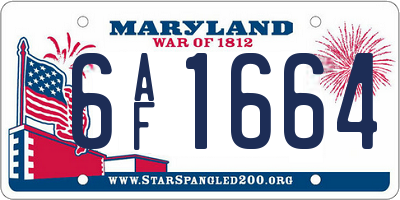 MD license plate 6AF1664