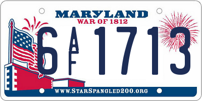 MD license plate 6AF1713