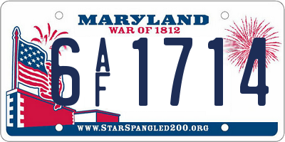 MD license plate 6AF1714