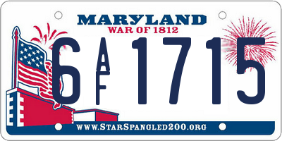 MD license plate 6AF1715