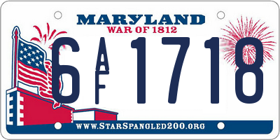 MD license plate 6AF1718