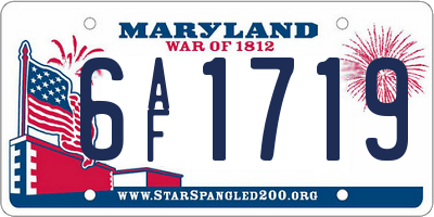 MD license plate 6AF1719
