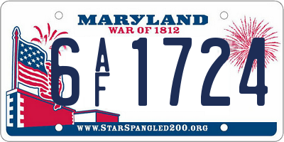 MD license plate 6AF1724