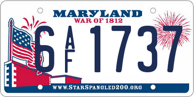 MD license plate 6AF1737