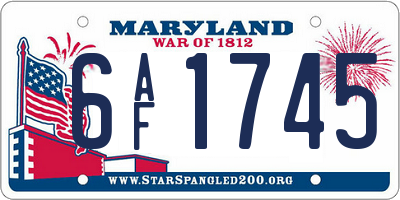 MD license plate 6AF1745