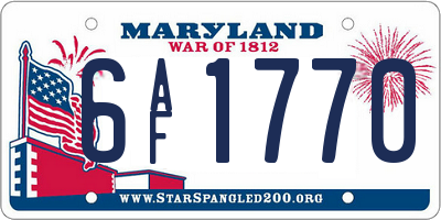 MD license plate 6AF1770