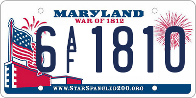 MD license plate 6AF1810