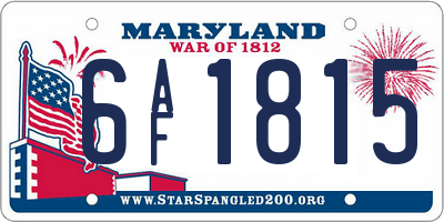 MD license plate 6AF1815