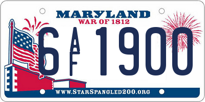 MD license plate 6AF1900