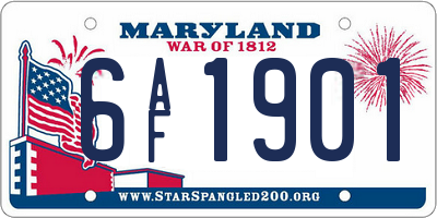MD license plate 6AF1901