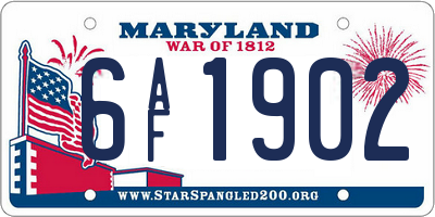 MD license plate 6AF1902