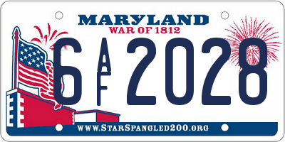 MD license plate 6AF2028