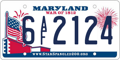 MD license plate 6AF2124