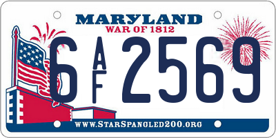 MD license plate 6AF2569
