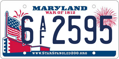 MD license plate 6AF2595
