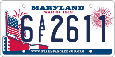 MD license plate 6AF2611