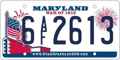 MD license plate 6AF2613