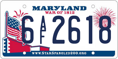 MD license plate 6AF2618