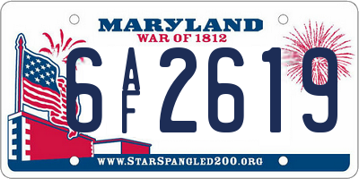 MD license plate 6AF2619