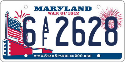MD license plate 6AF2628