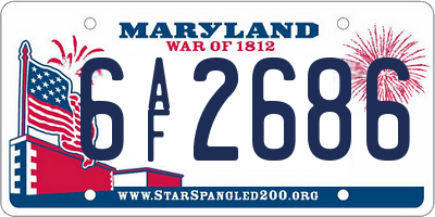 MD license plate 6AF2686