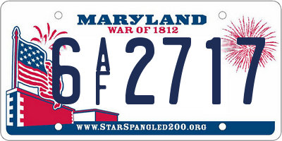 MD license plate 6AF2717