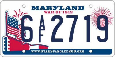 MD license plate 6AF2719