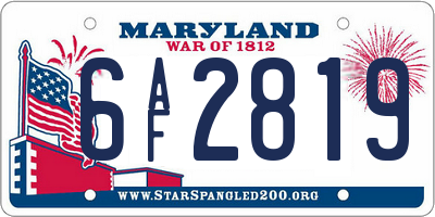 MD license plate 6AF2819
