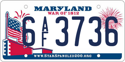 MD license plate 6AF3736